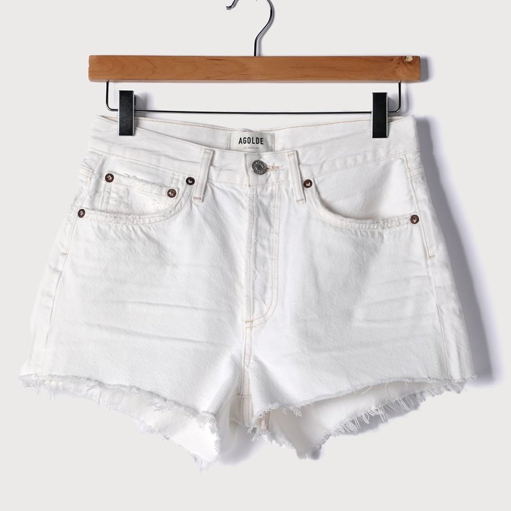 Parker Vintage White Denim Cutoff Shorts Size 25